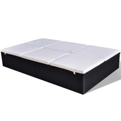 POLY RATTAN DOUBLE SUN LOUNGER (BLACK) - Loungeout