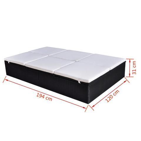 POLY RATTAN DOUBLE SUN LOUNGER (BLACK) - Loungeout