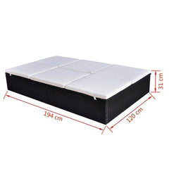 POLY RATTAN DOUBLE SUN LOUNGER (BLACK) - Loungeout