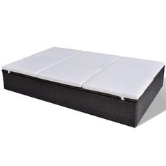 POLY RATTAN SUN LOUNGER (BROWN) - Loungeout