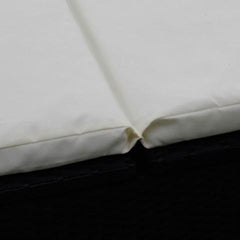 RATTAN DOUBLE LOUNGE BED WITH UMBRELLA - BLACK