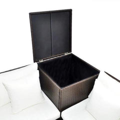 RATTAN LOUNGE SET - BROWN & BLACK