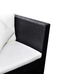 RATTAN POLY LOUNGE SET - BLACK & BROWN