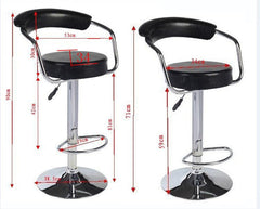 4x Black PU Leather Half-Moon Kitchen Bar Stools