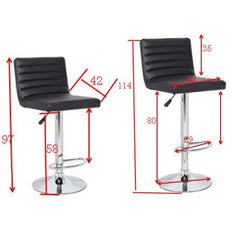 4x Black PU Leather Full Sectioned Kitchen Bar Stools