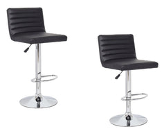 4x Black PU Leather Full Sectioned Kitchen Bar Stools