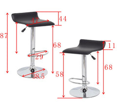 4x Black PVC Contemporary S-Curve Kitchen Bar Stools