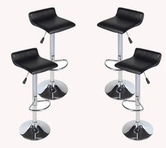 4x Black PVC Contemporary S-Curve Kitchen Bar Stools