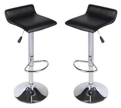 4x Black PVC Contemporary S-Curve Kitchen Bar Stools