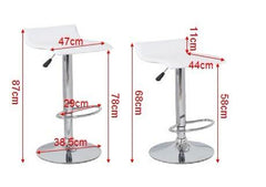 4x White PVC Contemporary S-Curve Kitchen Bar Stools