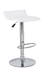 4x White PVC Contemporary S-Curve Kitchen Bar Stools