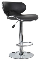 4x Black PU Leather Figure-Eight Kitchen Bar Stools