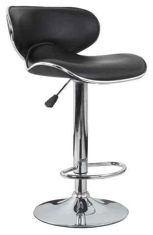 2x Black PU Leather Figure-Eight Kitchen Bar Stools