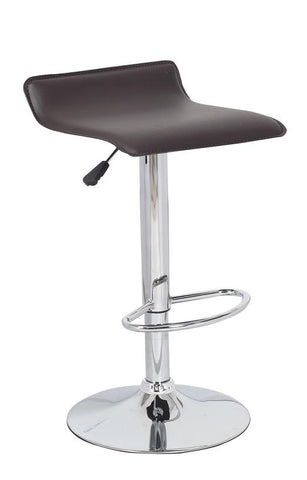 2x Brown PVC Contemporary S-Curve Kitchen Bar Stools