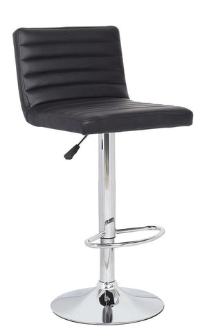 2x Black PU Leather Full Sectioned Kitchen Bar Stools