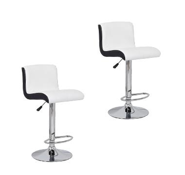 4x Black & White PU Leather Kitchen Bar Stools Modern Design