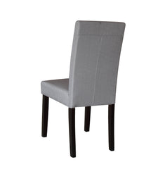 2 x Premium Fabric Linen Palermo Dining Chairs High Back - Light Slate Grey