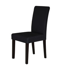 2 x Premium Fabric Linen Palermo Dining Chairs High Back - Black