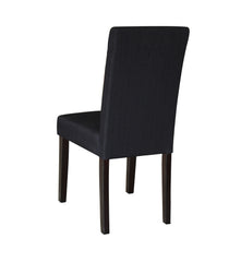 2 x Premium Fabric Linen Palermo Dining Chairs High Back - Black