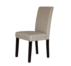 2 x Premium Fabric Linen Palermo Dining Chairs High Back - Dark Sandy Brown