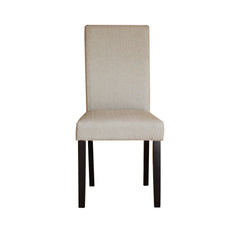 2 x Premium Fabric Linen Palermo Dining Chairs High Back - Dark Sandy Brown