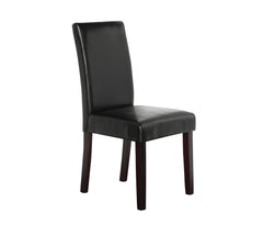 2 x PU Leather Palermo Dining Chairs High Back - Black