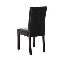 2 x PU Leather Palermo Dining Chairs High Back - Black