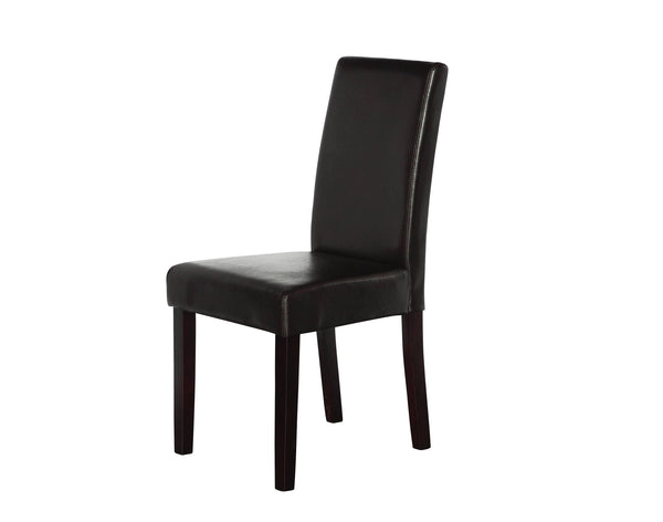 2 x PU Leather Palermo Dining Chairs High Back - Brown