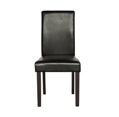 2 x PU Leather Palermo Dining Chairs High Back - Brown