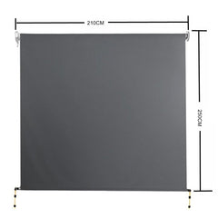Retractable Straight Drop Roll Down Awning Garden Patio Screen 2.1X2.5M
