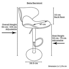 2 X Bela Bar Stool White