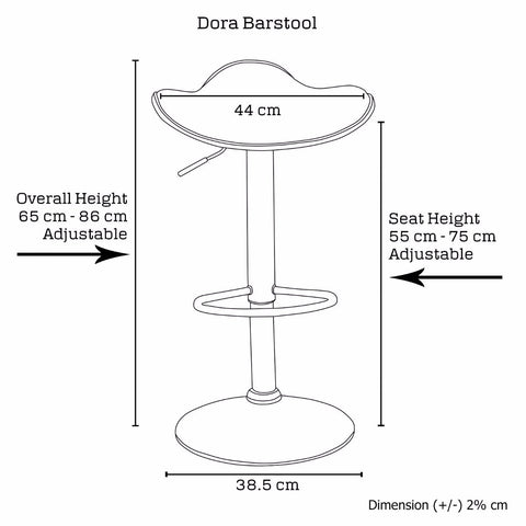 2 x DORA BARSTOOL BLACK