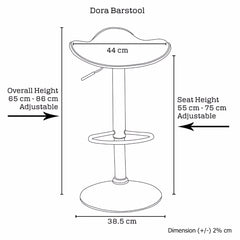 2 x DORA BARSTOOL BLACK