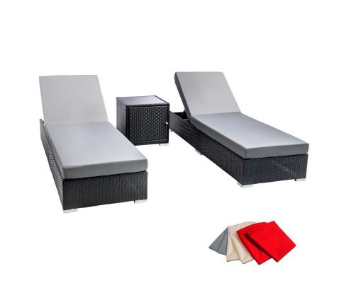 BLACK WICKER 2-SEATER LOUNGE SET - Loungeout