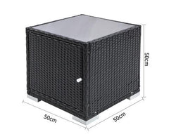 BLACK WICKER 2-SEATER LOUNGE SET - Loungeout