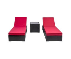 BLACK WICKER 2-SEATER LOUNGE SET - Loungeout