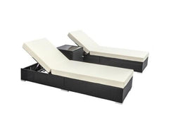 BLACK WICKER 2-SEATER LOUNGE SET - Loungeout