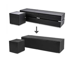 BLACK WICKER 2-SEATER LOUNGE SET - Loungeout