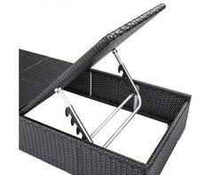 BLACK WICKER 2-SEATER LOUNGE SET - Loungeout