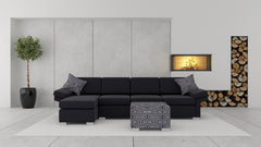 Wembley 3.5 + Chaise ( Black )